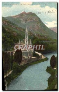 Old Postcard Lourdes Basilica and Gave