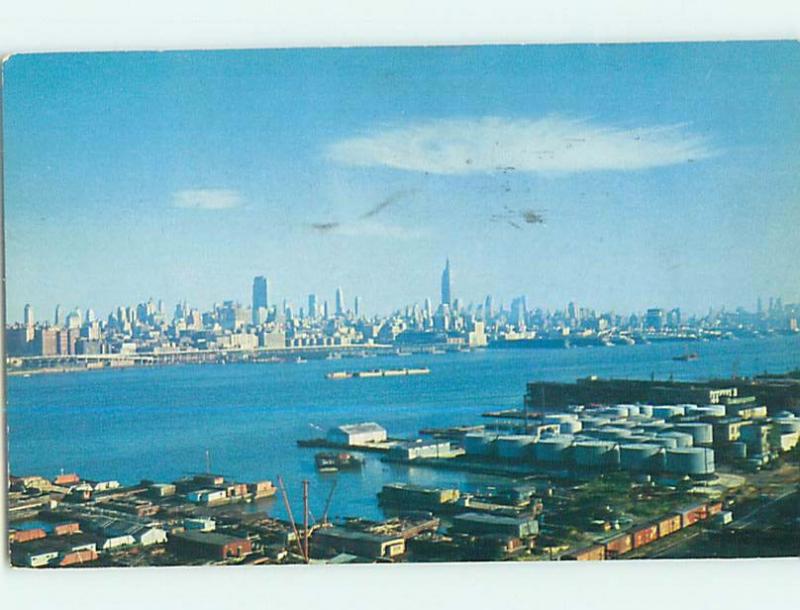 1950's JERSEY SIDE COMMERCIAL DOCKS Jersey City New Jersey NJ hp4410