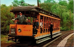 Vtg East Haven Connecticut CT Branford Trolley Museum Car 923 Postcard