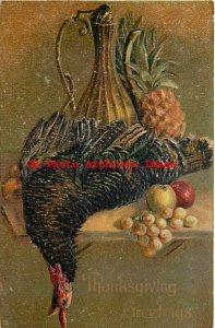 Thanksgiving, PFB No 8785-1, Table with Wine Fruit & Dead Turkey