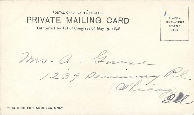 Private mailing card Salt Lake City Mormon temple and UT Brigham Young Monument