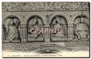 Old Postcard Solesmes Interior of ChapelleLes Four Chaplains