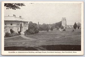 Administration Building & Sage Chapel Northfield Seminary Massachusetts Postcard