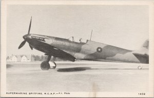 Submarine Spitfire RCAF Jet Fighter Airplane Canada Unused Deeptone Postcard H6