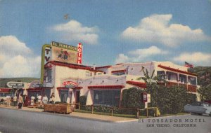 San Ysidro California El Toreador Motel Vintage Postcard AA23297