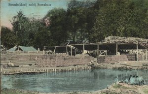 PC CPA STEENBAKKERIJ NABIJ SOERABAIA, INDONESIA, VINTAGE POSTCARD (b5629)