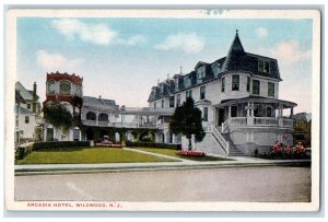 c1950 Arcadia Hotel Building Restaurant Ground Stairs View Wildwood NJ Postcard