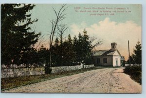 Postcard RI Usquepaugh Queen's River Baptist Church Burned Down 1908 Q5