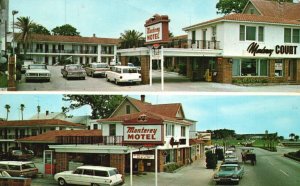 Vintage Postcard Monterey Court Motel St. Augustine Florida Dual Image Old Cars