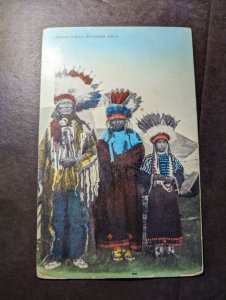 Mint USA Native American Postcard Indian Family Watonga Oklahoma