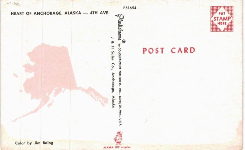 Anchorage AK Fourth Avenue Main Street Aerial 1950s MINT 