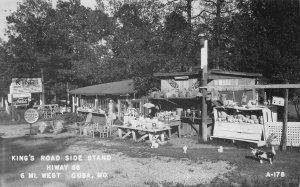 J84/ Cuba Missouri RPPC Postcard c1940s King's Road Side Stand Hwy 66  260