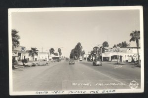 RPPC BLYTHE CALIFORNIA DOWNTOWN STREET SCENE OLD CARS REAL PHOTO POSTCARD