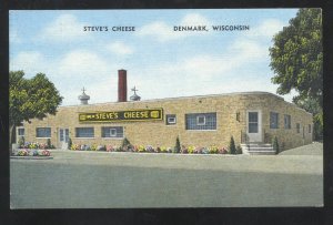 DENMARK WISCONSIN STEVE'S CHEESE STORE VINTAGE LINEN ADVERTISING POSTCARD