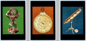3 Postcards CHICAGO ~ Astrolabe ADLER PLANETARIUM Armillary Spheres, Telescope