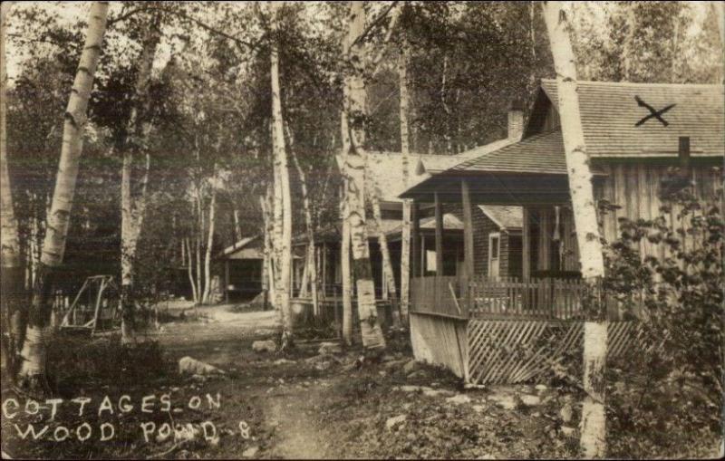 Jackman? Cottages on Wood Pond c1920 Real Photo Postcard