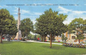 Pensacola Florida Confederate Monument Lee Square and High School PC AA19267