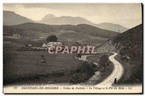 Old Postcard Bagneres de Bigorre Paillole Vallee Village and the Peak