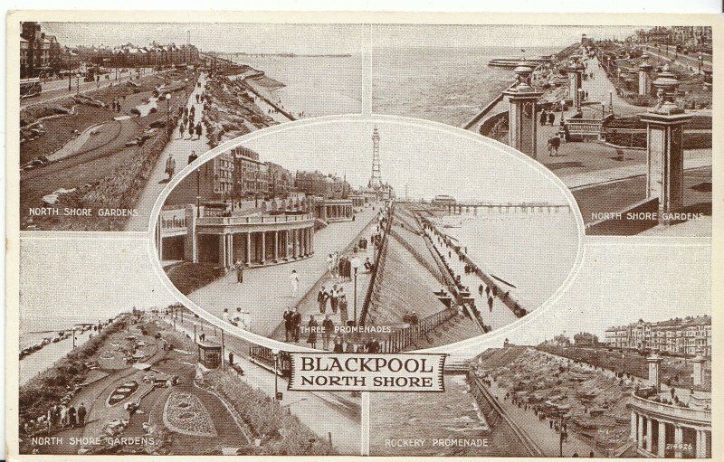 Lancashire Postcard - Views of Blackpool - North Shore   ZZ2135