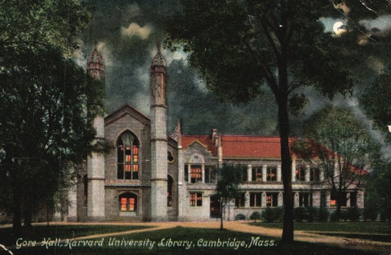 Vintage Postcard 1912 Gore Hall Harvard University Library Cambridge Mass