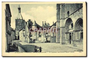 Old Postcard Avallon Portal From Saint Lazare