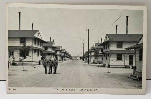 Camp Lee Virginia TYPICAL STREET Photo 1942 1942 to Baltimore Postcard D17