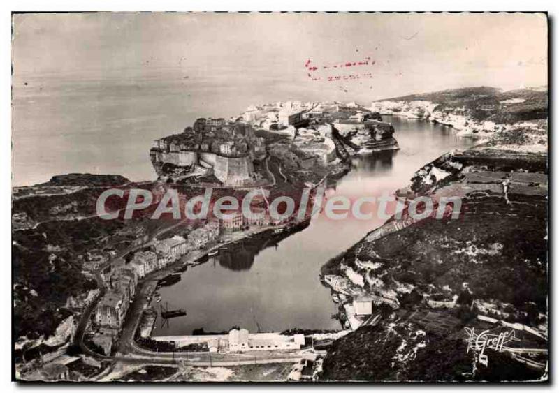 Postcard Modern Bonifacio View Aerienne The City And The Harbor