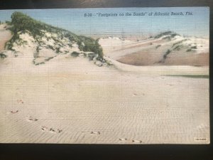 Vintage Postcard 1941 Footprints on the Sands Atlantic Beach Florida (FL)