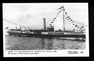 F2833 - R.M. Steam Pkt Co. Paddle Steamer - Bournemouth Queen - Pamlin postcard