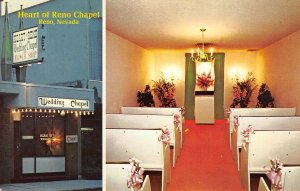 Heart of Reno Wedding Chapel, Nevada Interior View c1960s Vintage Postcard