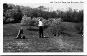 Oak Ridge Golf Course, Bernardston MA Man with Golf Bag Vintage Postcard H08