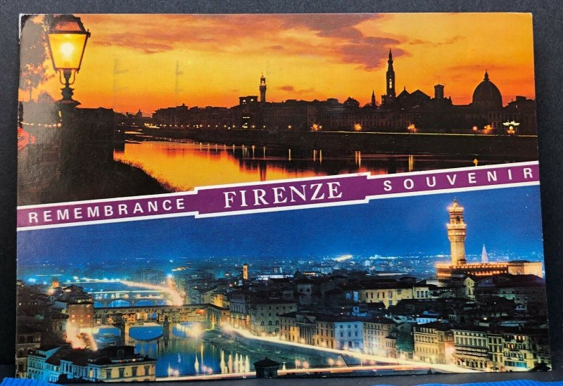 Vintage Postcard Italy Firenze Florence Nightly Enchantment