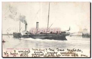 Old Postcard Ostend Belgium Travel from the boat Malle