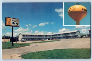 Adair Iowa IA Postcard Adair Budget Inn Multiview Exterior Building 1960 Vintage