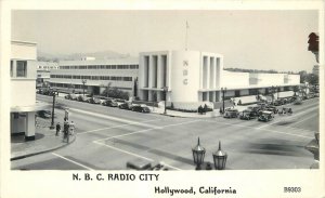 Postcard RPPC Photo 1940s California Hollywood NBC Radio City autos 22-12349