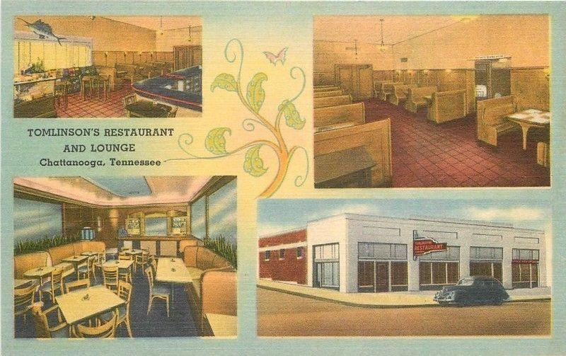 Chattanooga Tennessee 1940s Tomlinson Restaurant Lounge Postcard 11488 