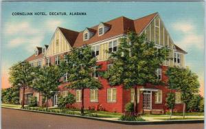 DECATUR, AL Alabama   CORNELIAN  HOTEL   c1940s  Roadside  Linen Postcard