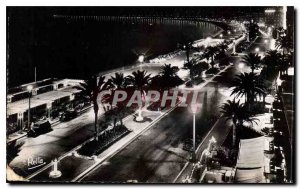 Modern Postcard The French Riviera Nice night the Promenade des Anglais