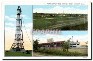 Old Postcard Ford Airport and Mooring Mast Detroit Mich Jet Airport