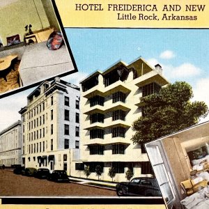 Hotel Freiderica And Annex Postcard Little Rock Arkansas 1930s PCBG11A