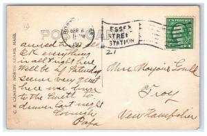 Postcard Passing Along Cold River, Mohawk Trail, MA posted 1917 B2