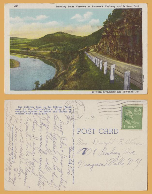 Standing Stone Narrows, between Wyalusing & Towanda, PA., 1949