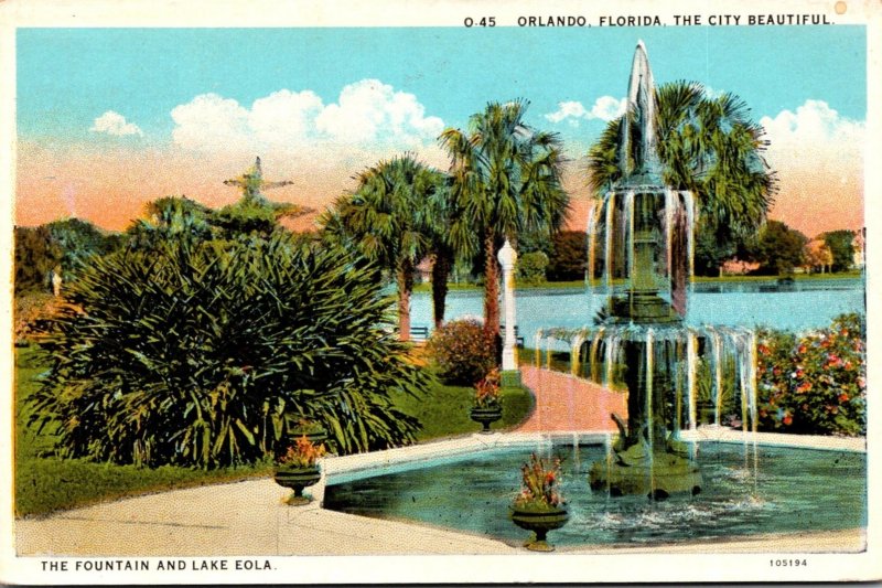 Florida Orlando Lake Eola and The Fountain Curteich