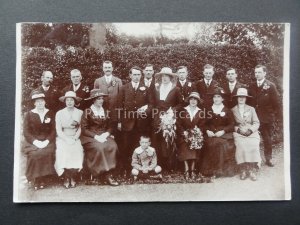 Wedding Theme (45) Group Wedding Portrait ETHEL & FRED c1920's RP Postcard