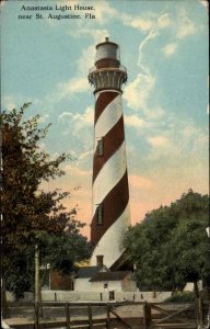ST AUGUSTINE FL Anastasia Light House LIGHTHOUSE c1910 Postcard