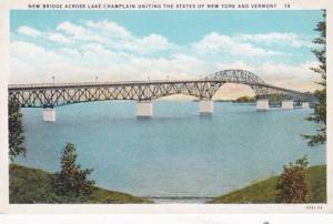 New Bridge Across Lake Champlain Uniting New York and Vermont Curteich