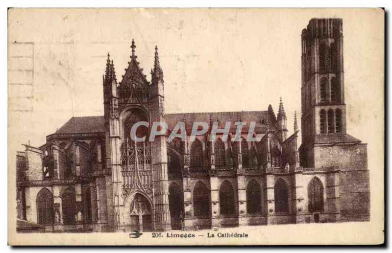 Old Postcard Limoges La Cathedrale