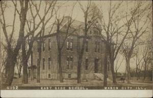 Mason City IL East Side School c1910 Real Photo Postcard