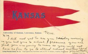 1906 Pennant University Lawrence undivided #13 Ewart Postcard 22-3702