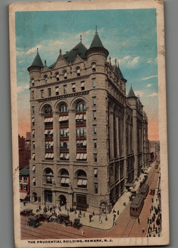 Antique Postcard 1920 Prudential Building Newark NJ Posted 5.5 x 3.5 